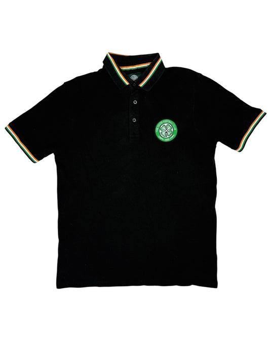 Celtic Football Club Black Cotton Polo Top Medium