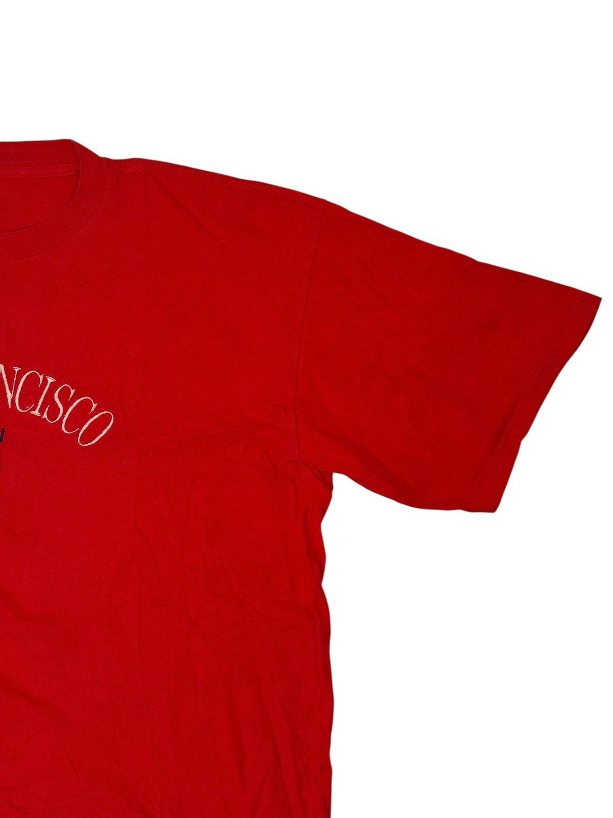 Vintage Red Cotton Embroidered San Francisco Top XL