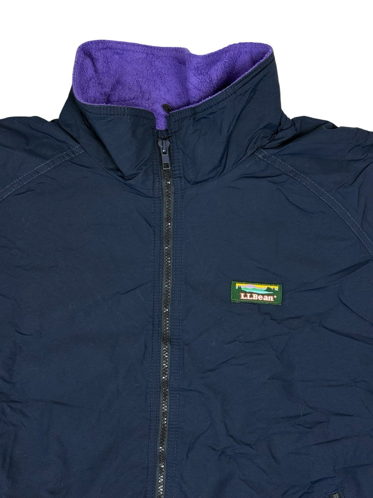 LL Bean Blue Vintage Warm Up Zip Jacket XL