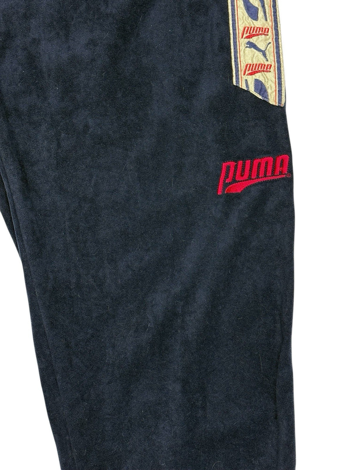 Puma Vintage Blue Velour Tracksuit Bottoms Medium