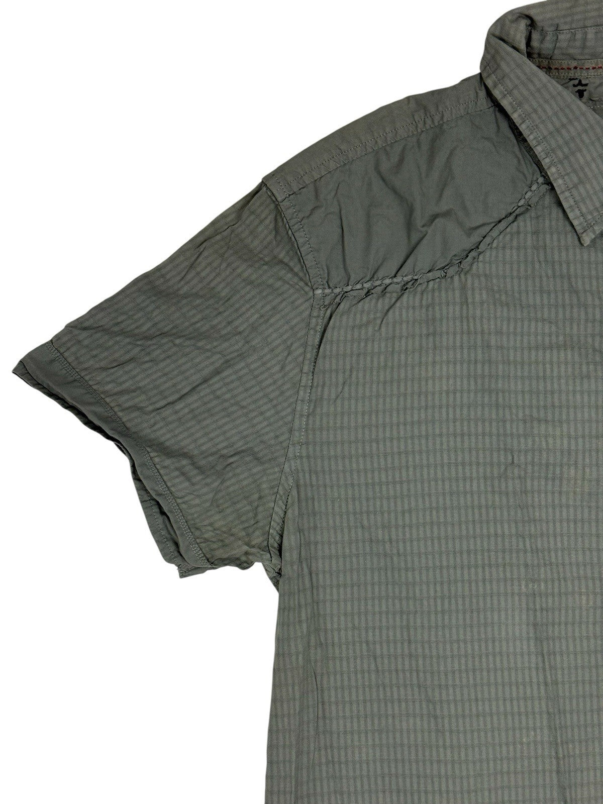GUESS Green Embroidered One World Collared Shirt Large
