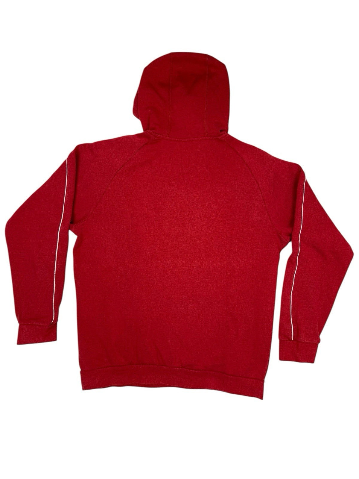 Adidas Red Embroidered Pinstripe Hoodie Large