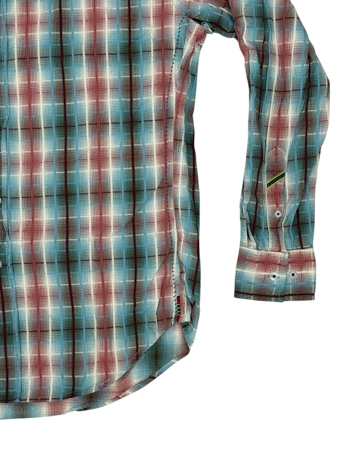 Robert Graham Multi Plaid Cotton Shirt Large