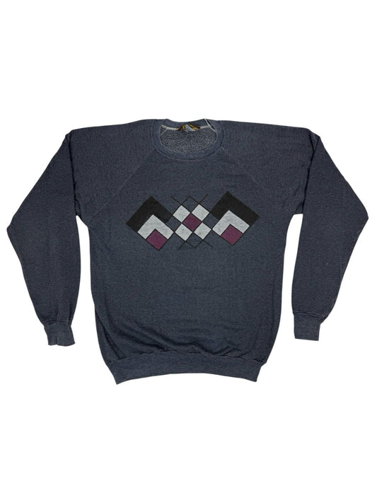 Vintage Moss Creek Trader Grey Argyle Pattern Jumper Medium