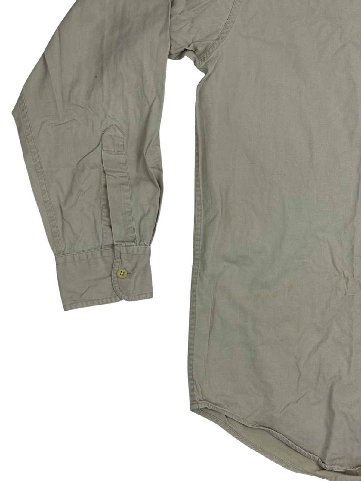 Chaps Ralph Lauren Retro Beige Cotton Shirt Medium