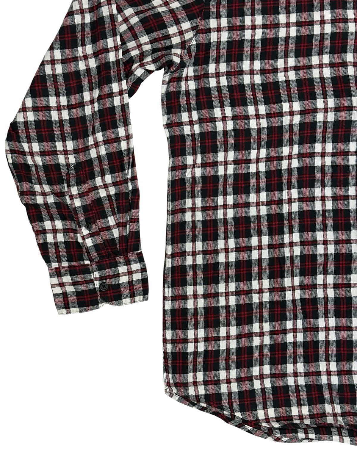 Chaps Red Plaid Cotton Collared Shirt XL