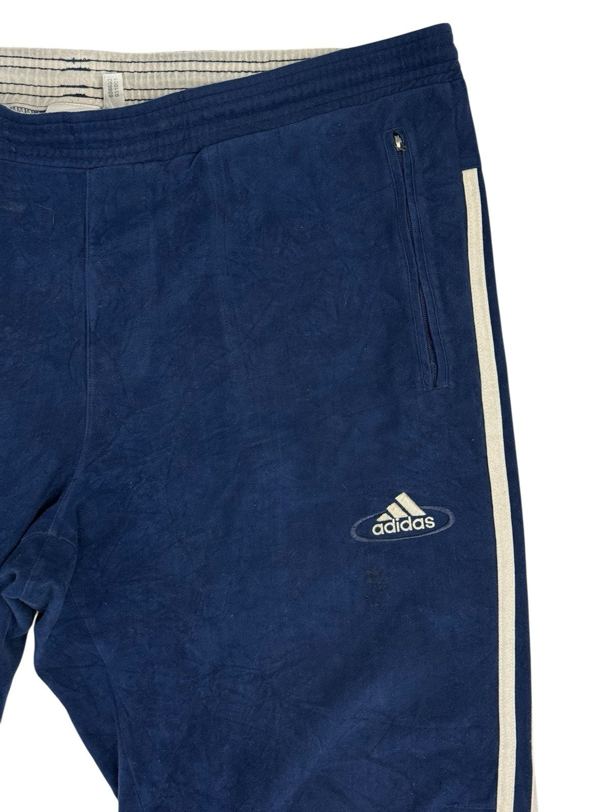 Adidas Vintage Blue Velour Tracksuit Bottoms XL 40W