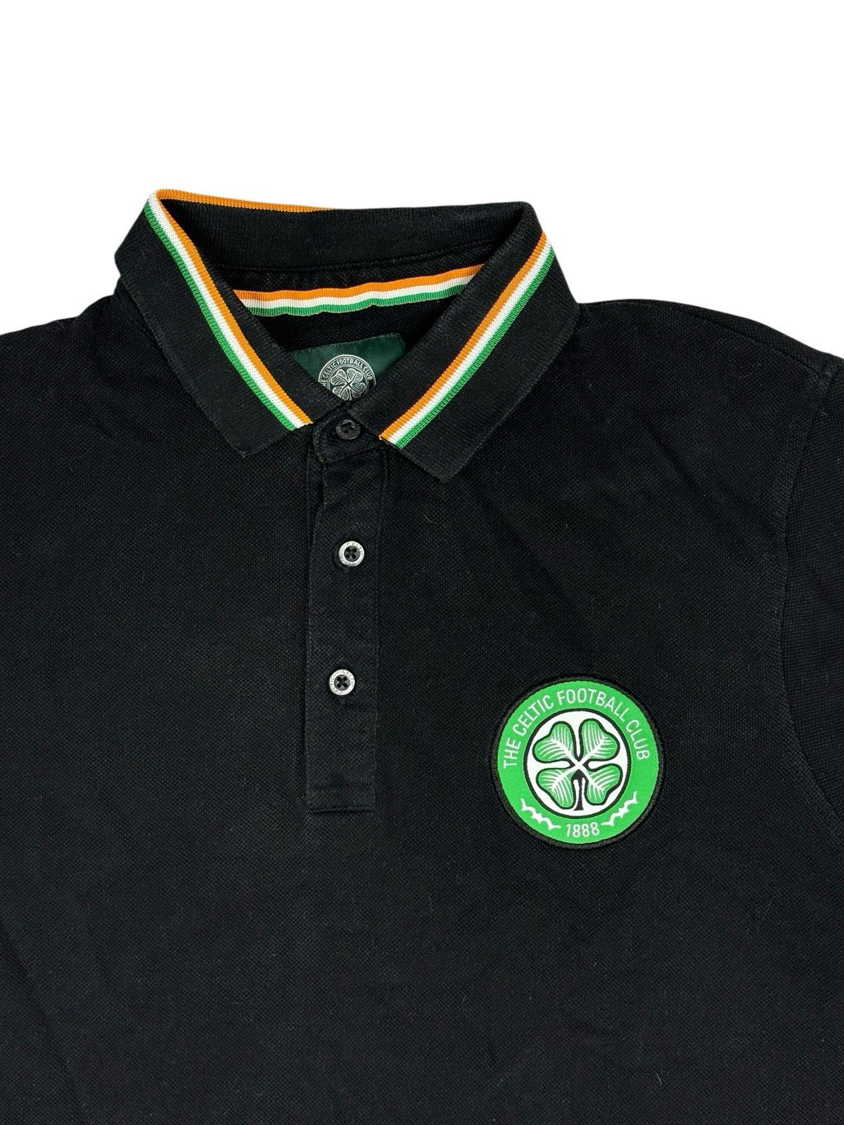Celtic Football Club Black Cotton Polo Top Medium