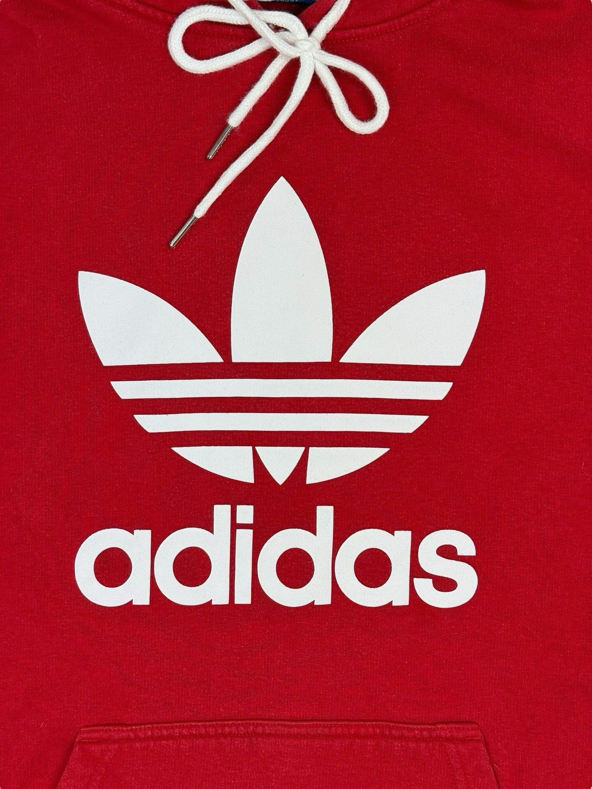 Adidas Red Trefoil Retro Hoodie Large