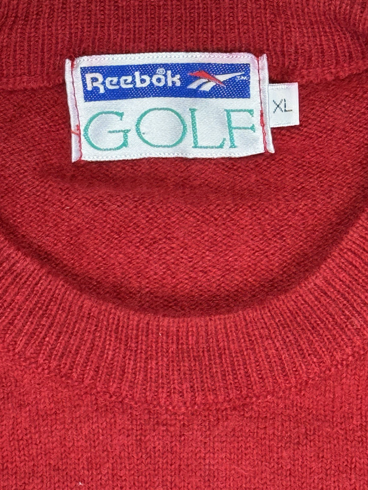Reebok Red Retro Wool Golf Jumper XL