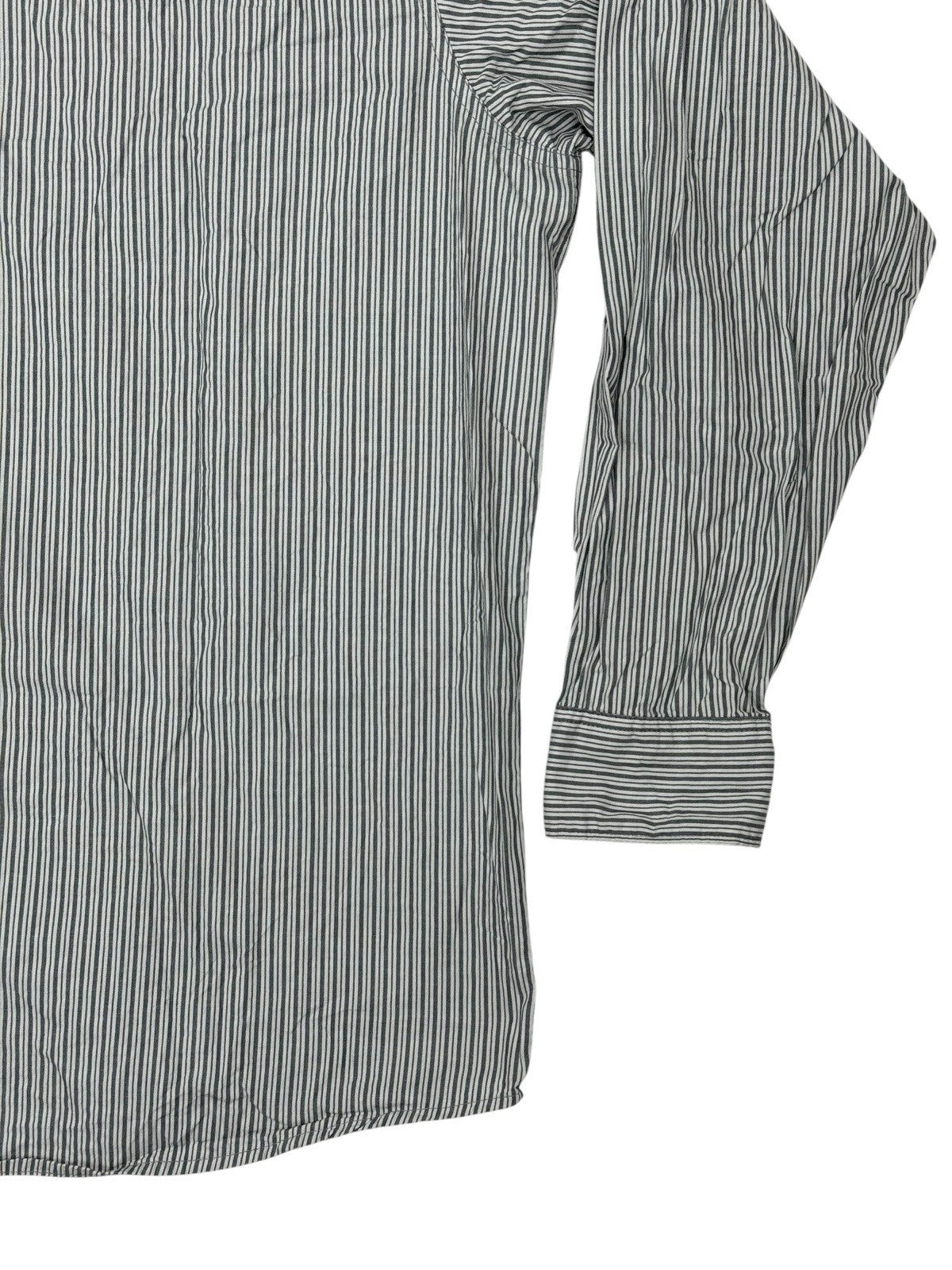 Wrangler Grey Striped Collared Cotton Shirt XL