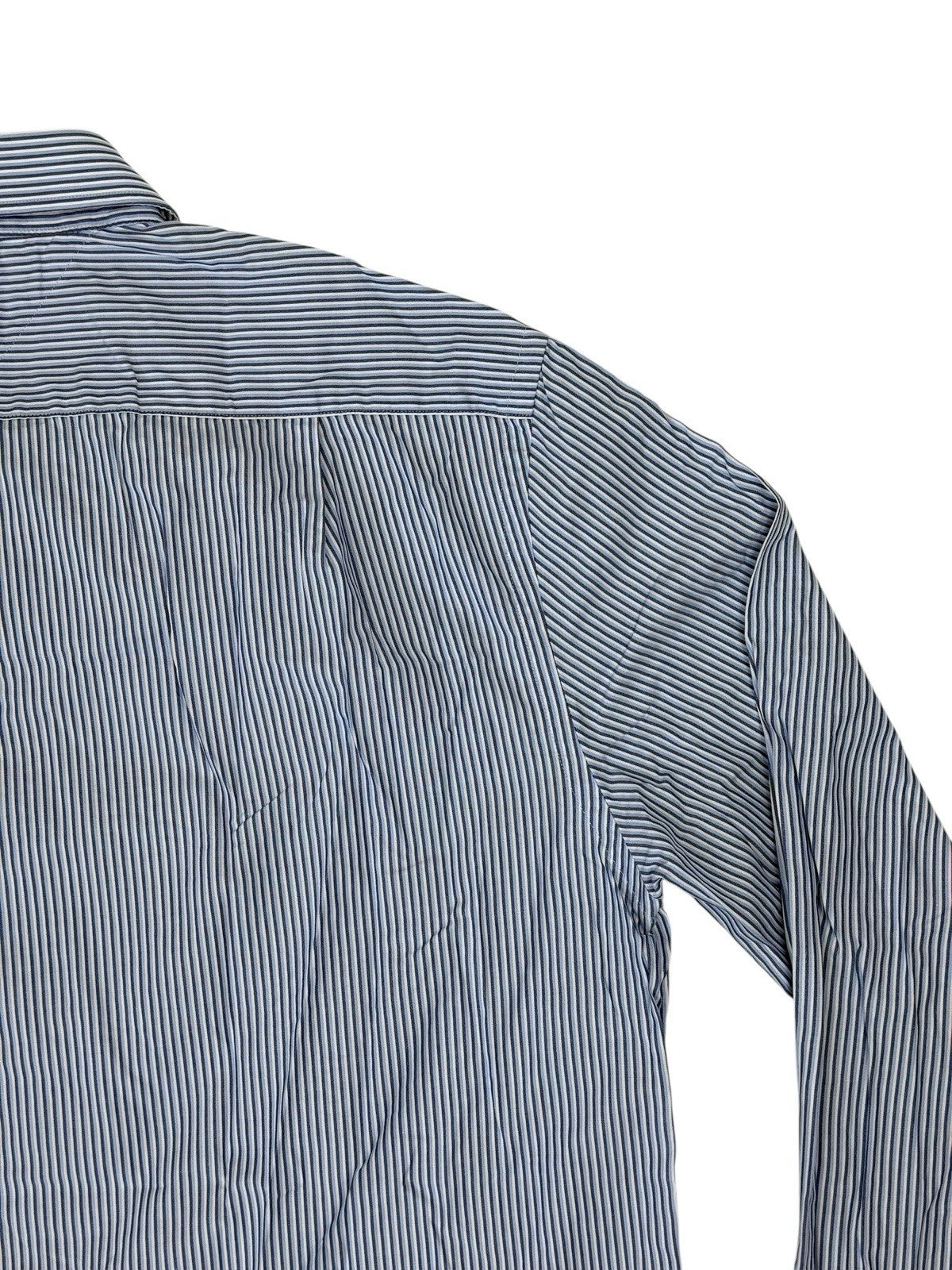 Tommy Hilfiger Blue Striped Collared Shirt Large 16" Collar