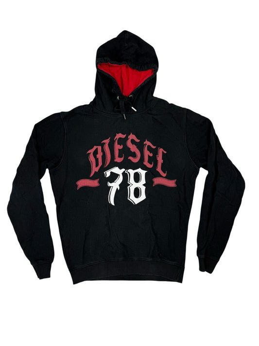 Diesel Black Print Logo Hoodie Small
