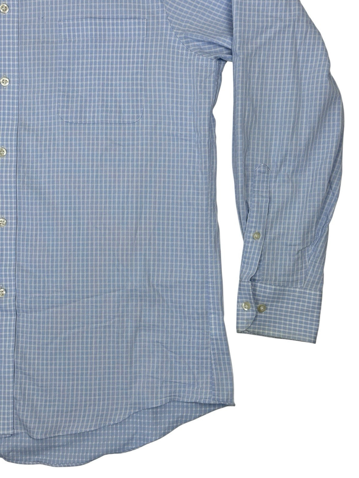 Chaps Blue Check Long Sleeve Collared Shirt Large (16in Collar)