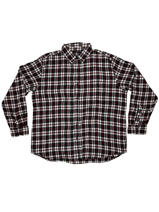 Chaps Red Plaid Cotton Collared Shirt XL