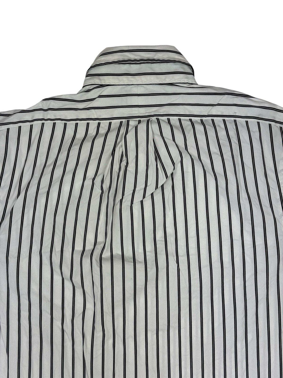 Polo Ralph Lauren White Striped Slim Fit Collared Shirt Large
