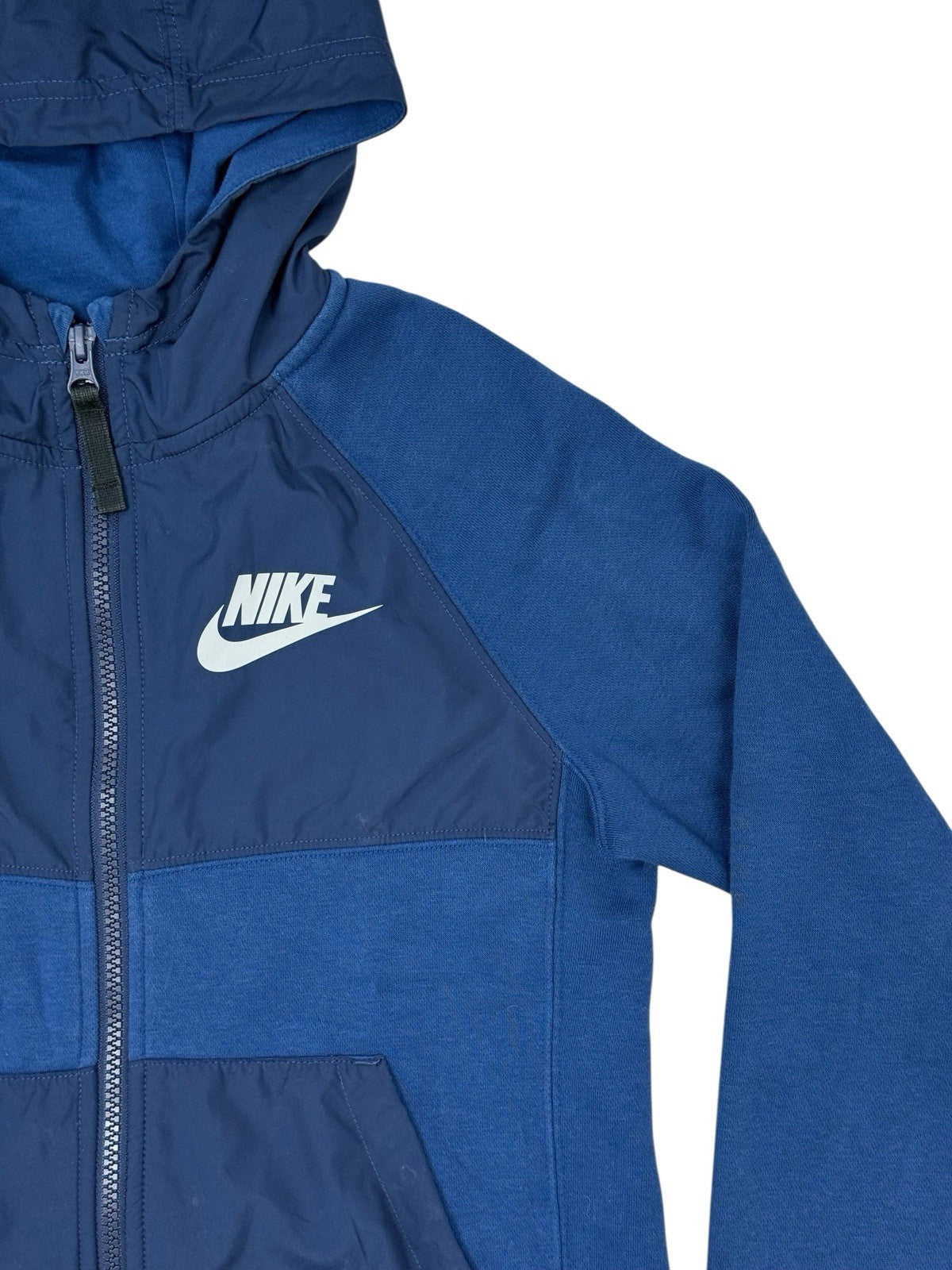 Nike Blue Zip Hooded Jacket Size Youth Medium