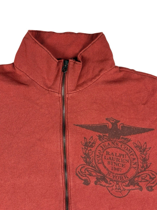 Polo Jeans Company Orange Zip Cotton Blend Jacket Medium