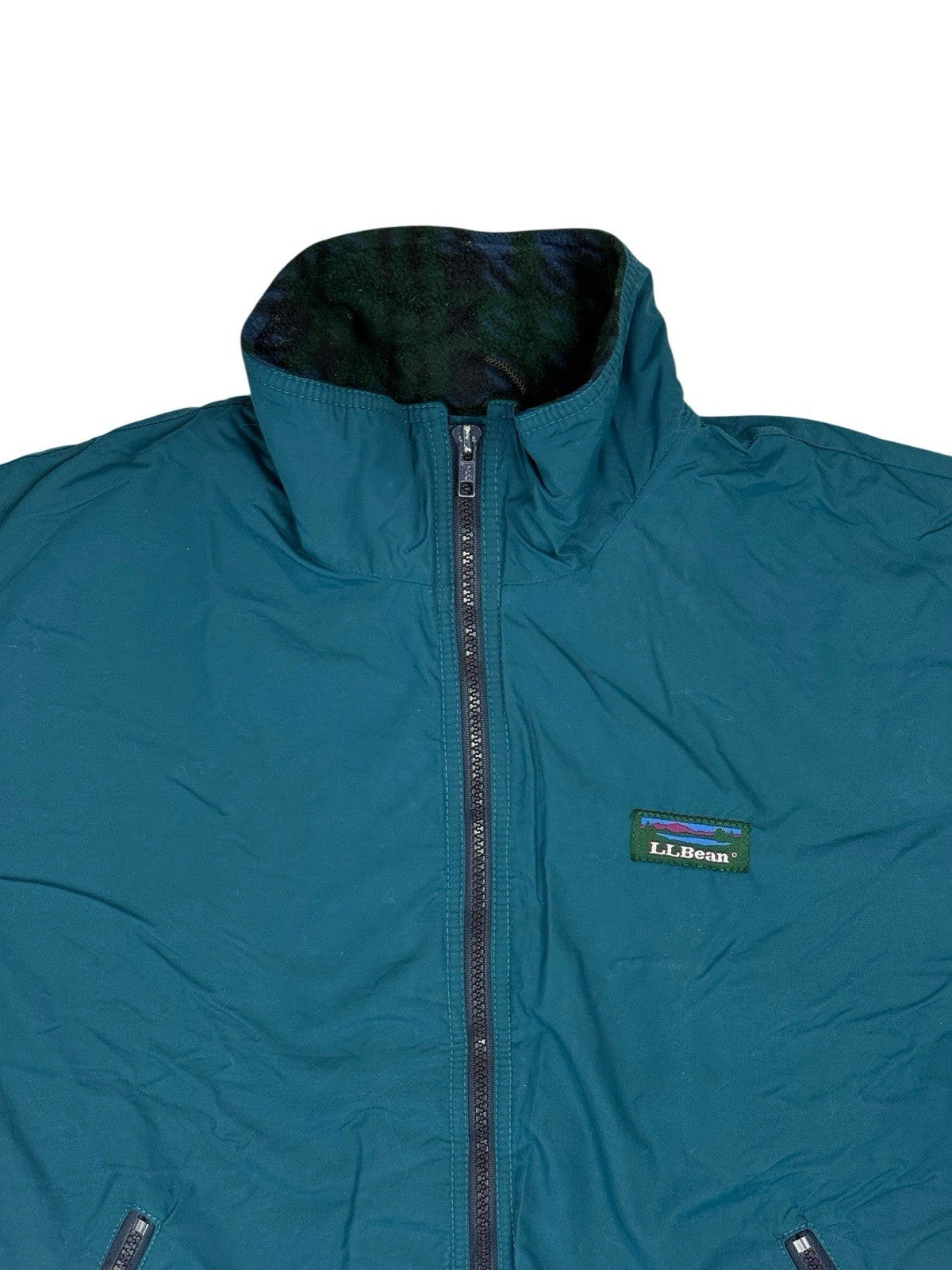 LL Bean Green Vintage Warm Up Zip Jacket Small