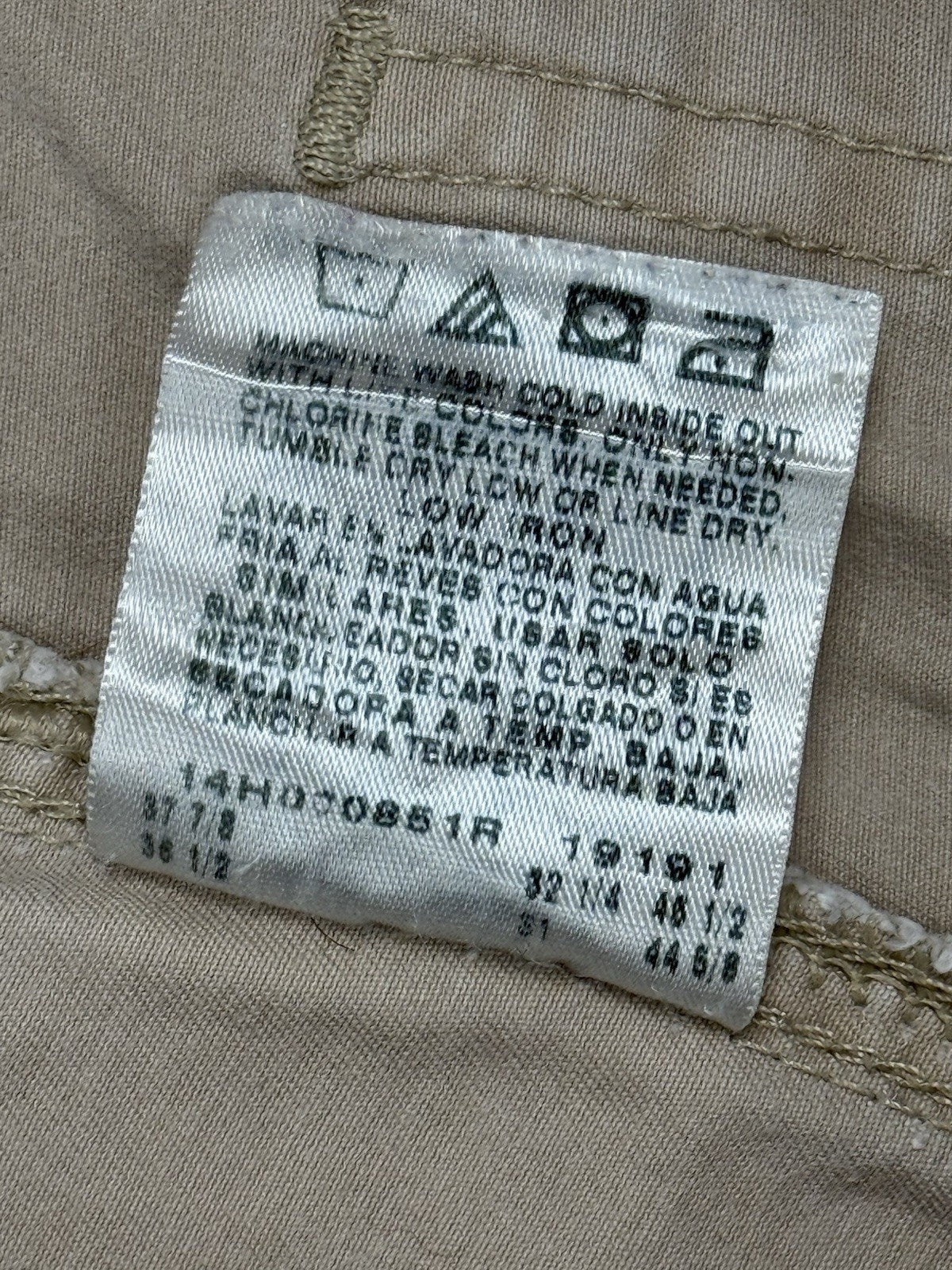 Lee Beige Classic Fit Trousers 34W 27L