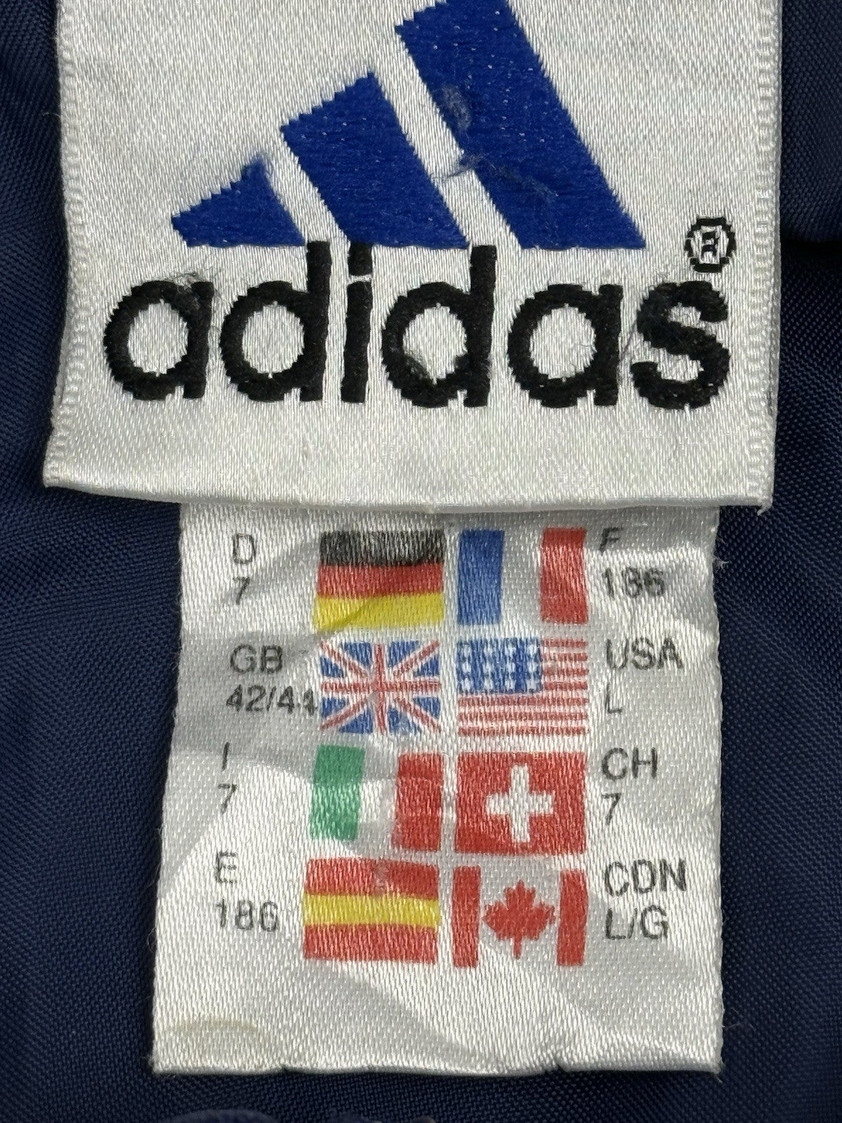 Adidas Vintage Blue Zip Lined Jacket Large