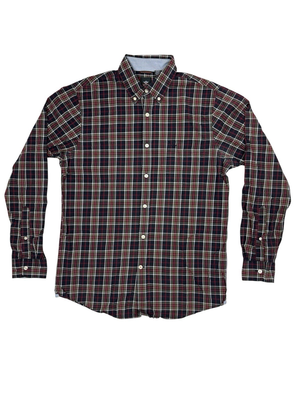 Dockers Multicoloured Plaid Cotton Collared Shirt Medium