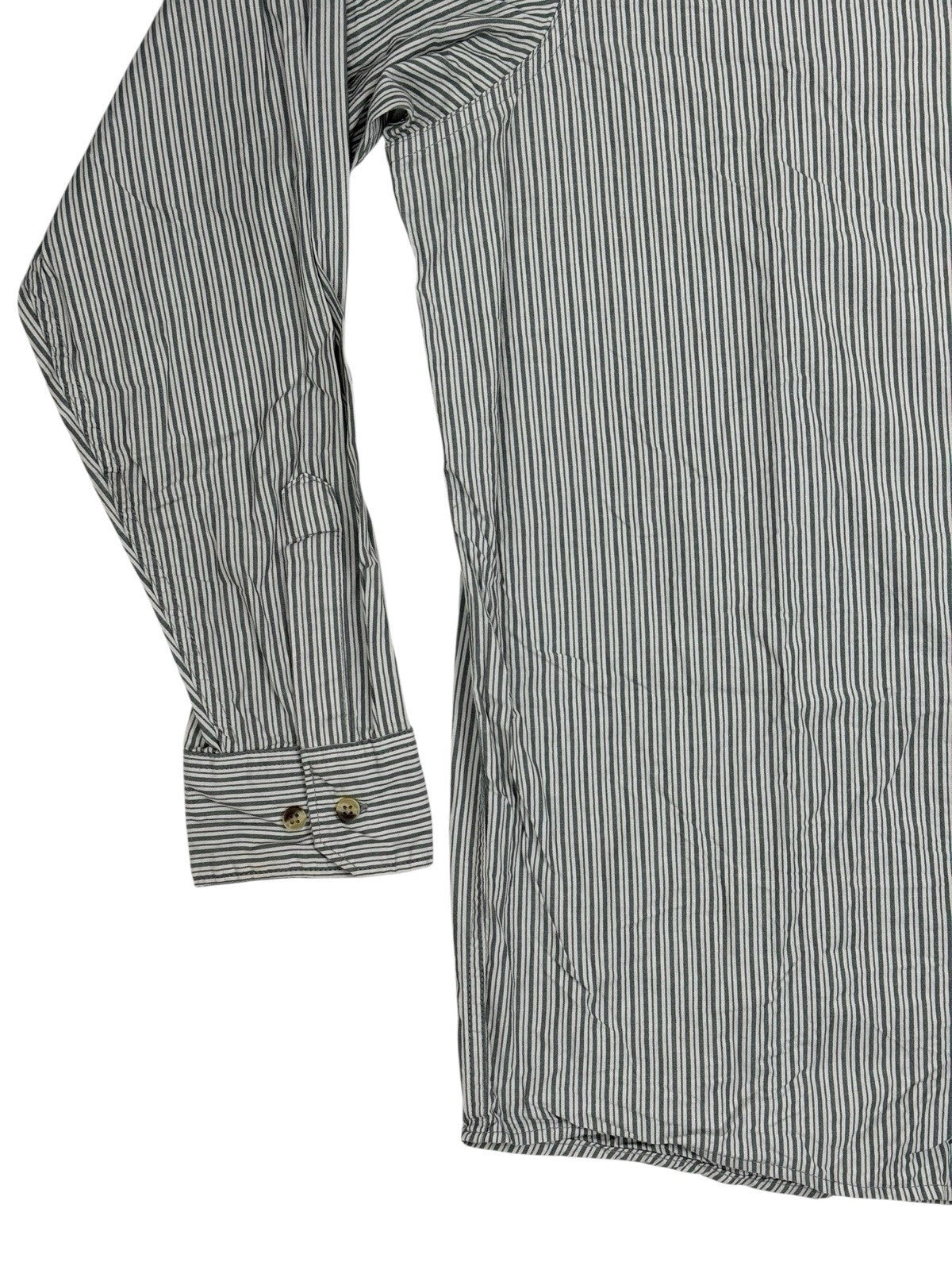 Wrangler Grey Striped Collared Cotton Shirt XL