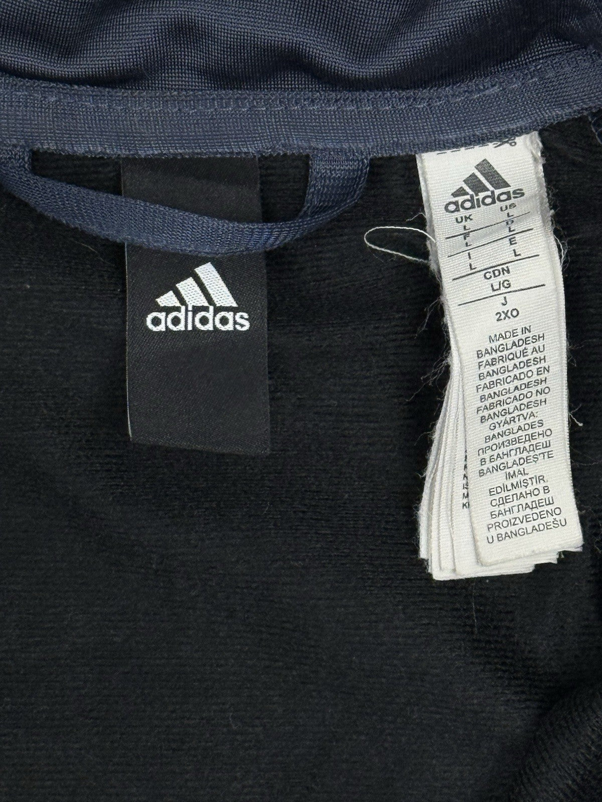 Adidas Blue Polyester Zip Track Jacket Large