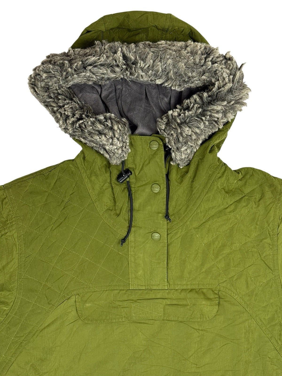 LL Bean Green Vintage Hooded Pullover Jacket Small