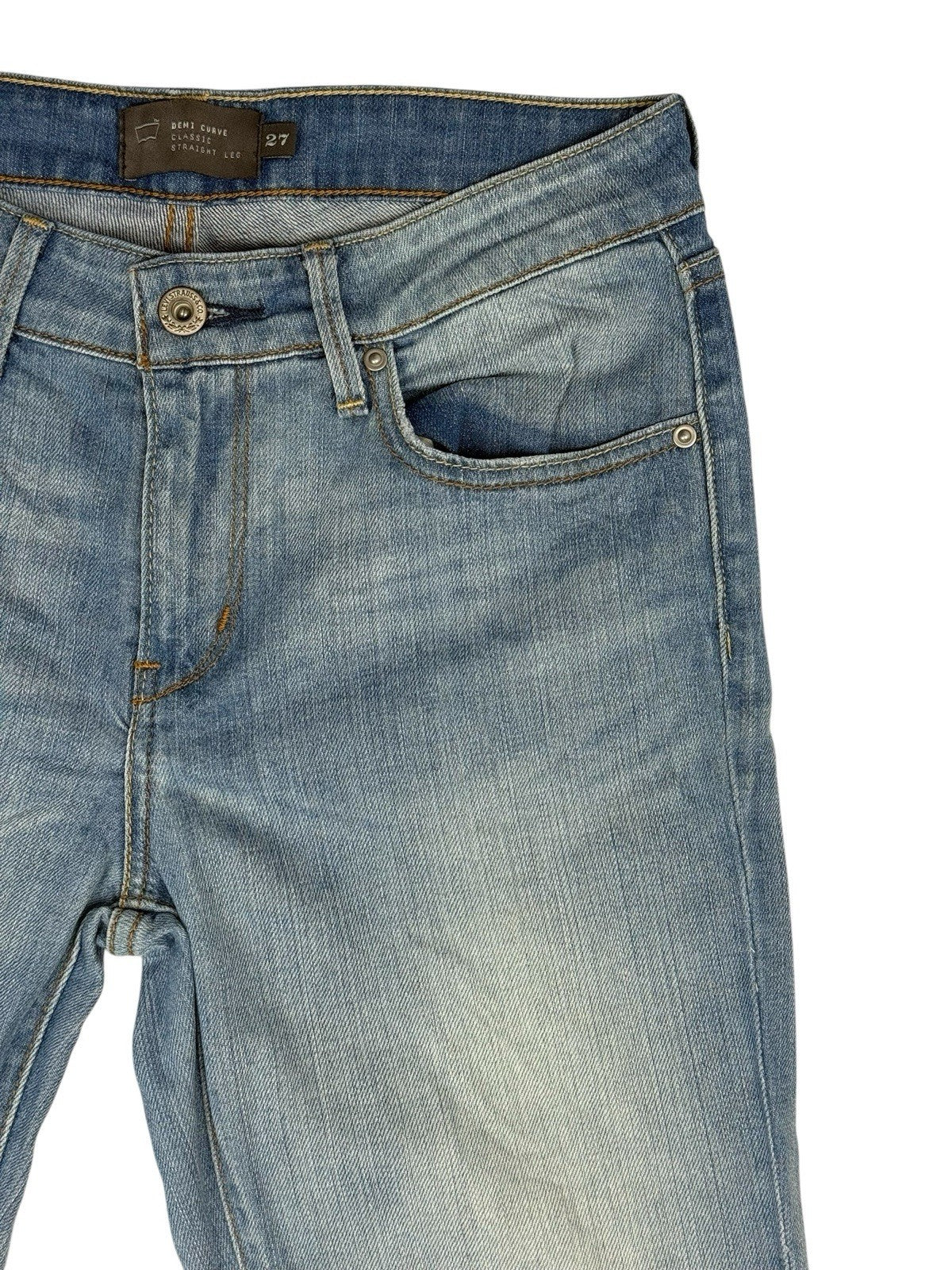 Levi's Blue Demi Curve Classic Straight Leg Jeans 27W 30L