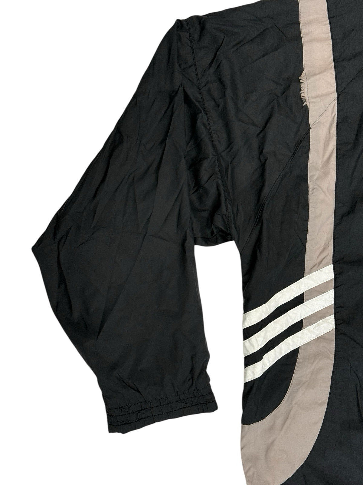 Adidas Vintage Black Nylon Zip Track Jacket Medium