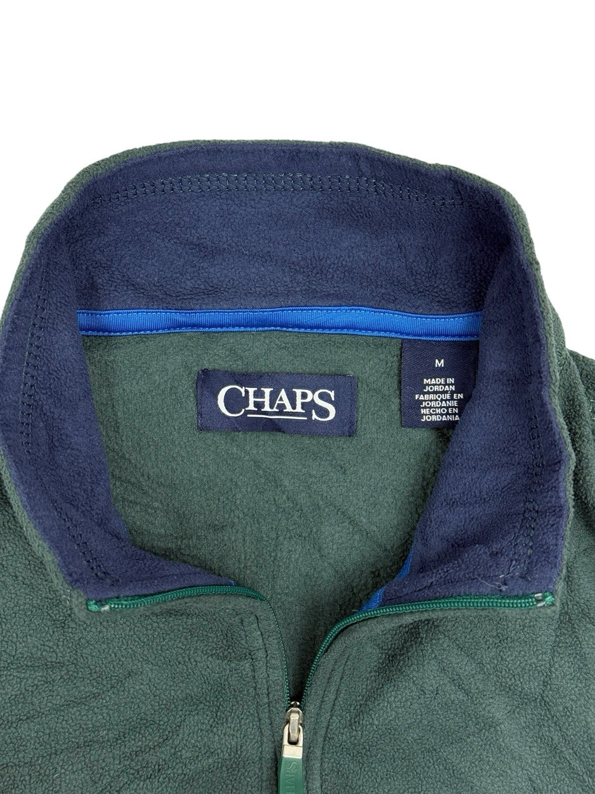 Chaps Green Quarter Zip Fleece Medium