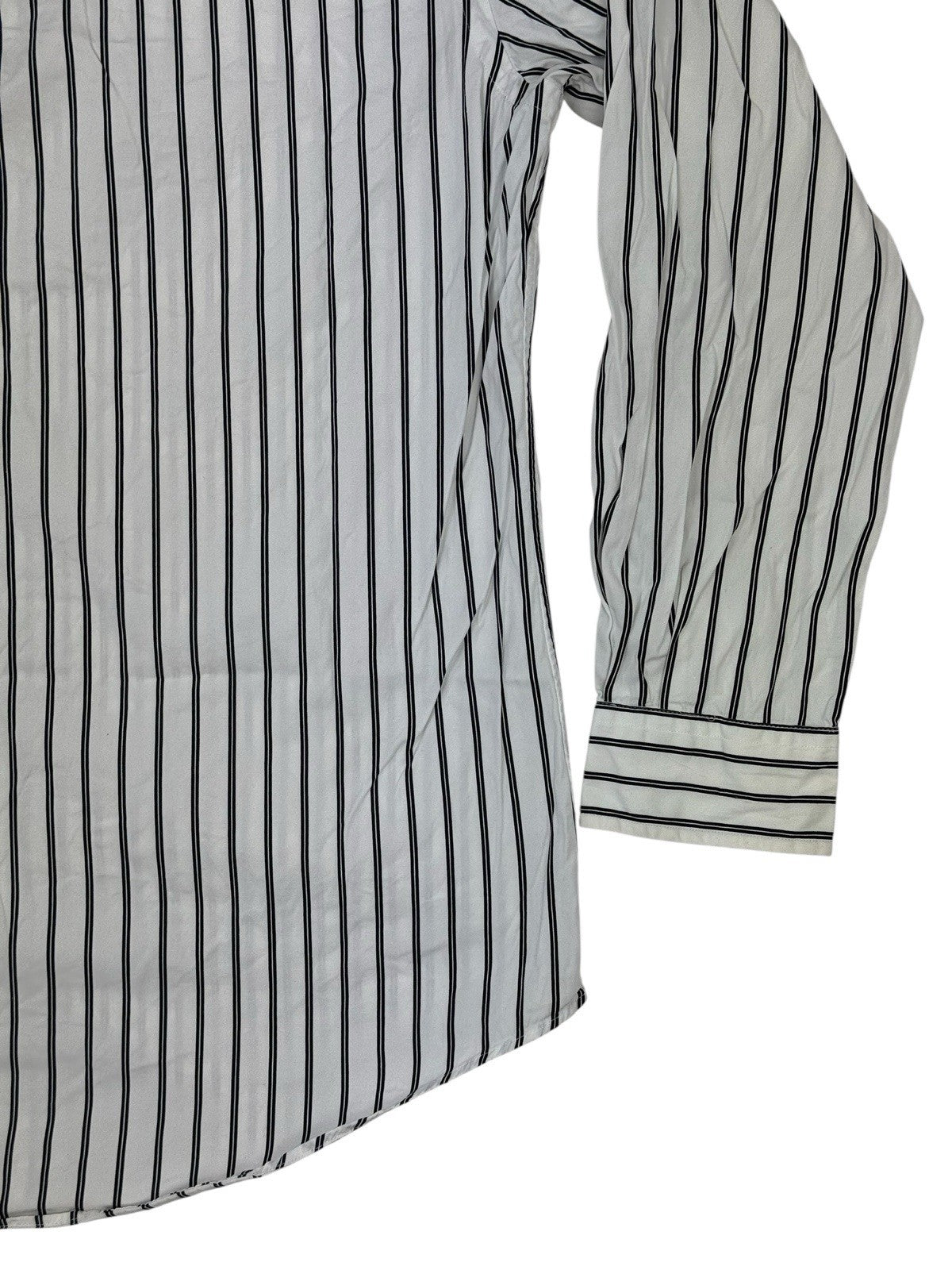 Polo Ralph Lauren White Striped Slim Fit Collared Shirt Large