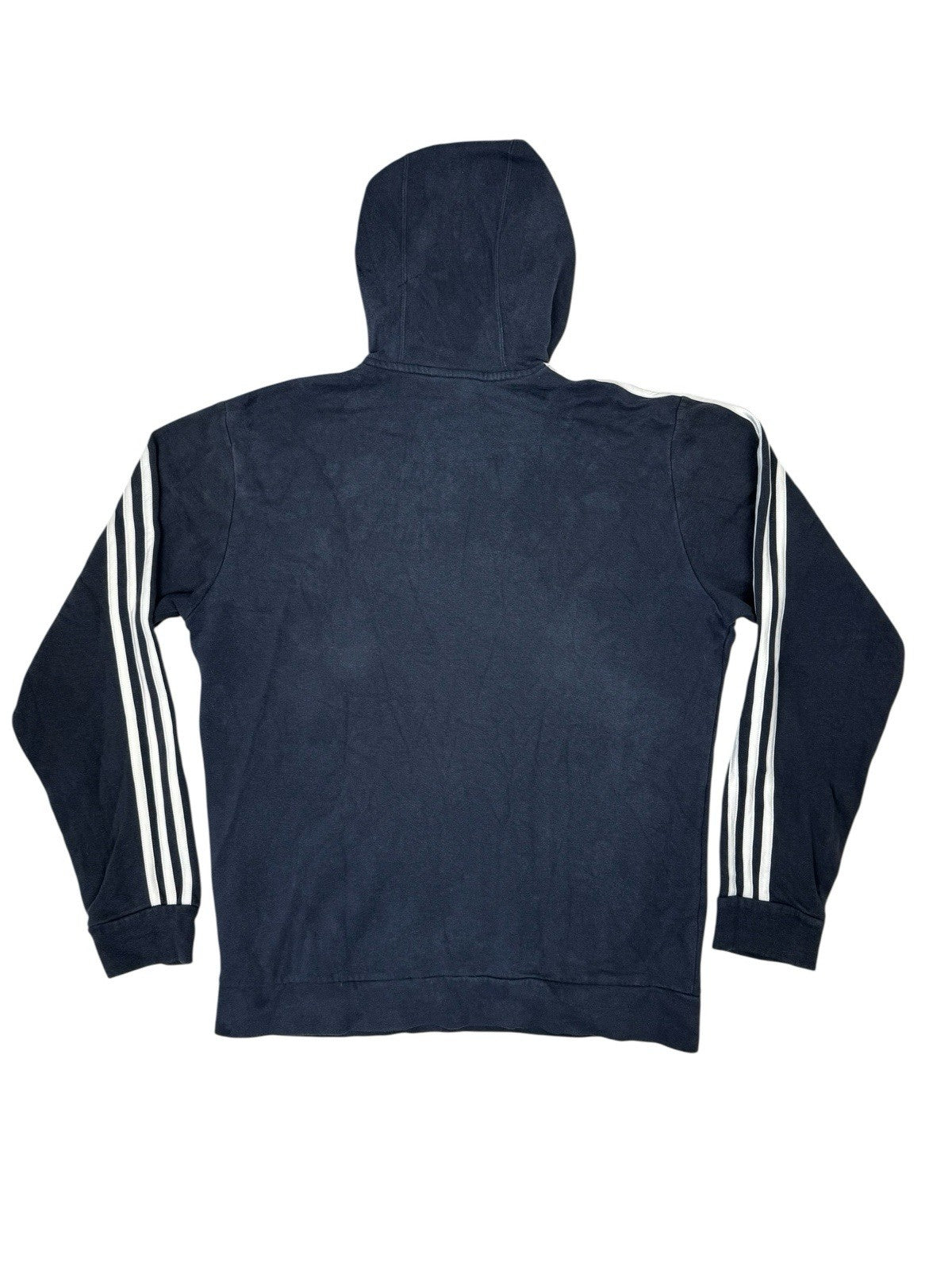 Adidas Blue Spell Out Print Logo Hoodie Medium