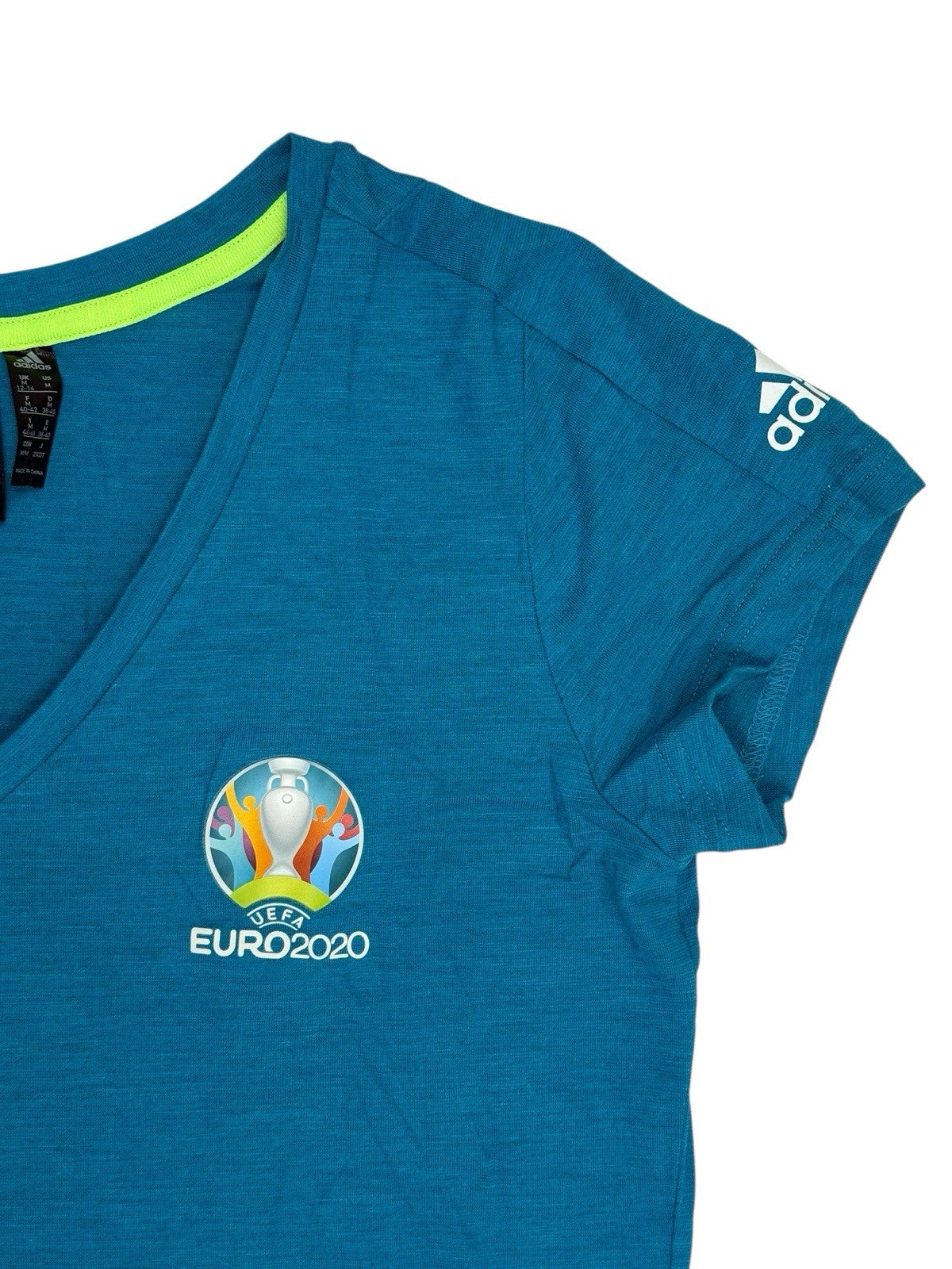 Adidas Blue V Neck Euro 2020 Volunteer Top Medium