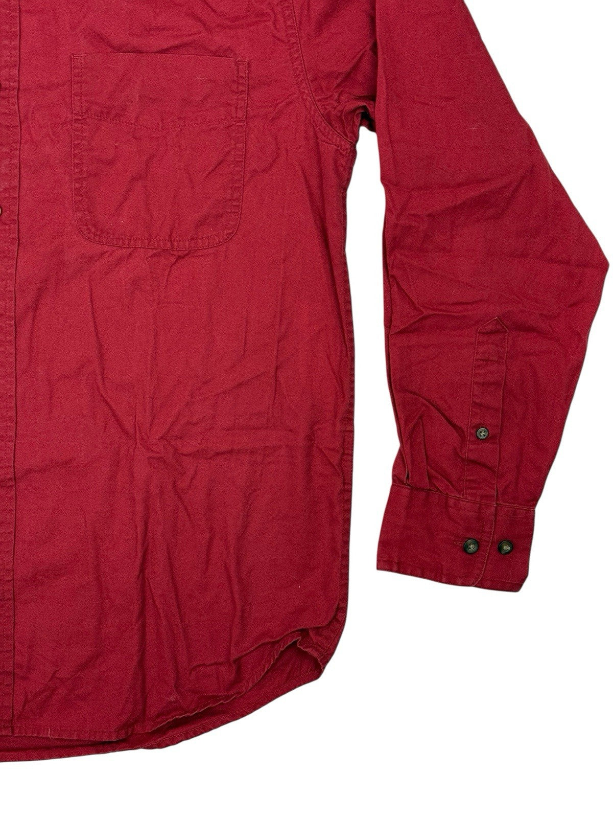 Eddie Bauer Red Cotton Relaxed Fit Collared Shirt Medium