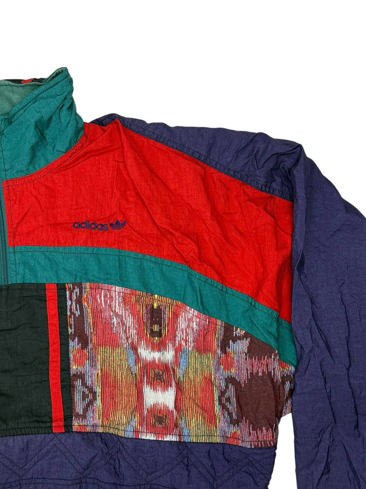 Adidas Vintage Explosive Reaction Patterned 1/4 Zip Jumper Small