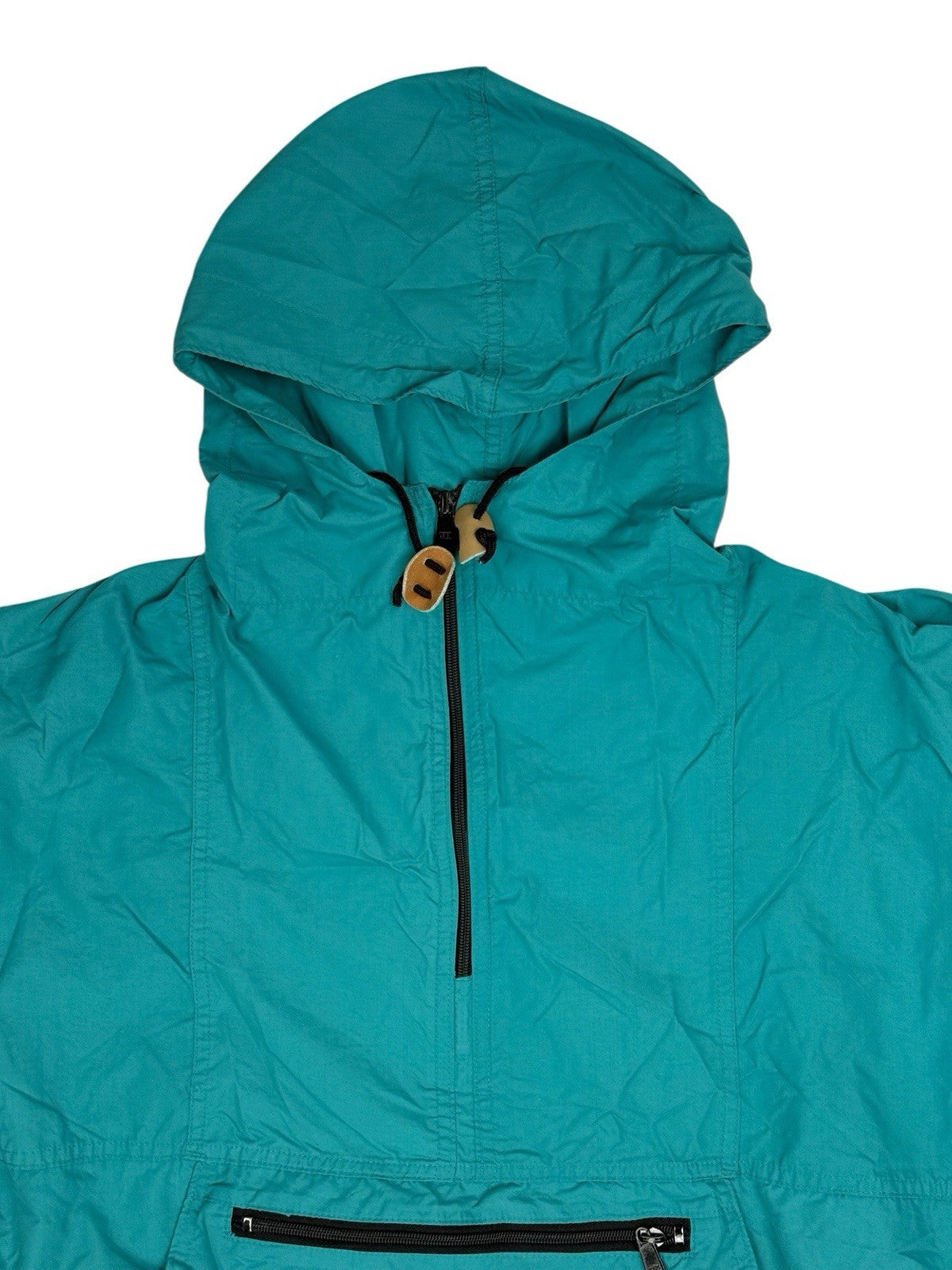 LL Bean Green Retro 1/2 Zip Poncho Medium