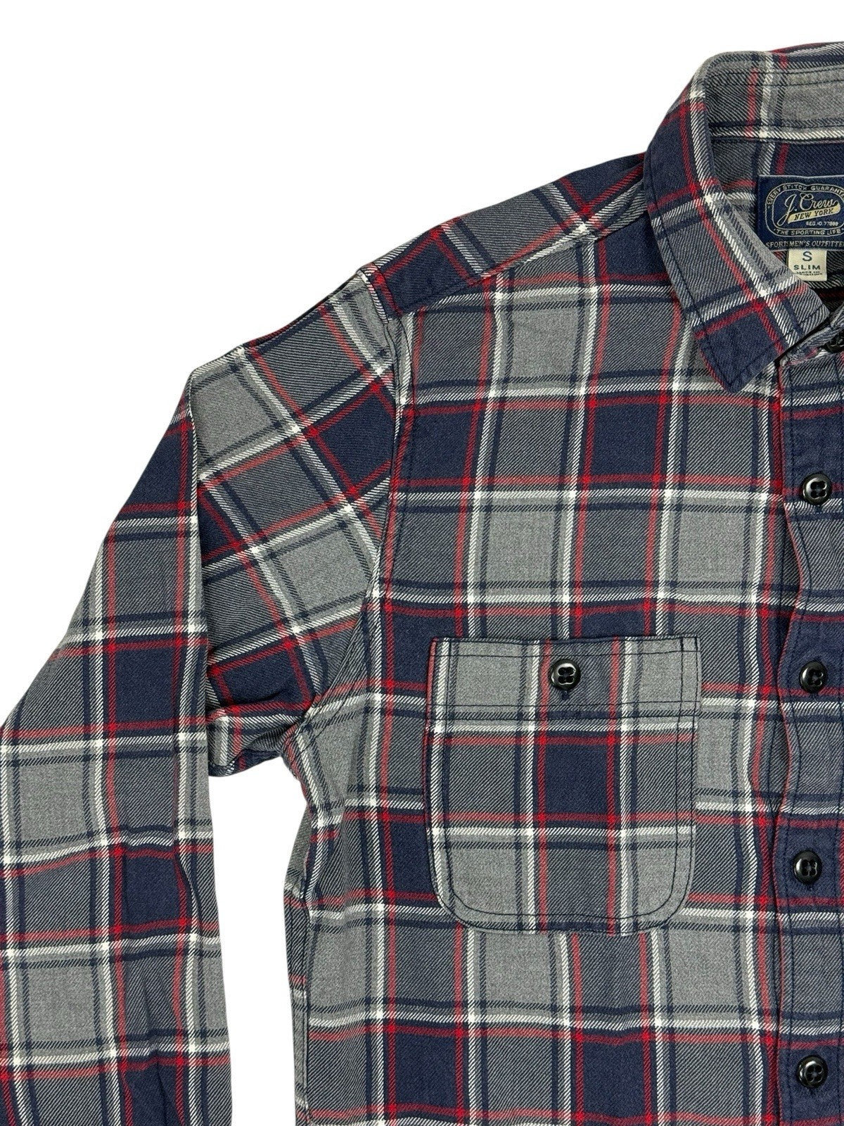 J Crew Retro Blue Plaid Slim Fit Collared Shirt Small