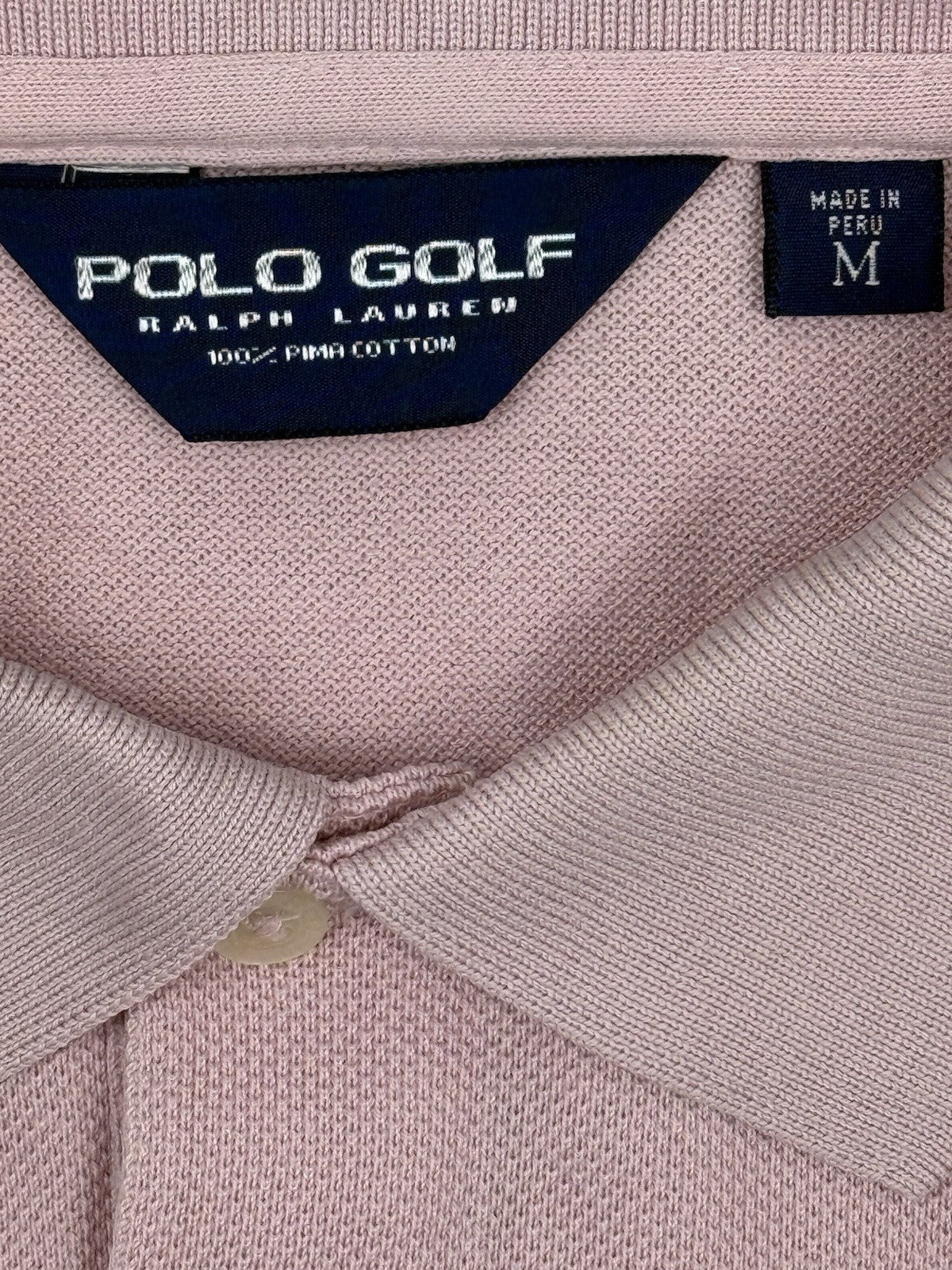 Polo Ralph Lauren Retro Pink Striped Golf Polo Medium