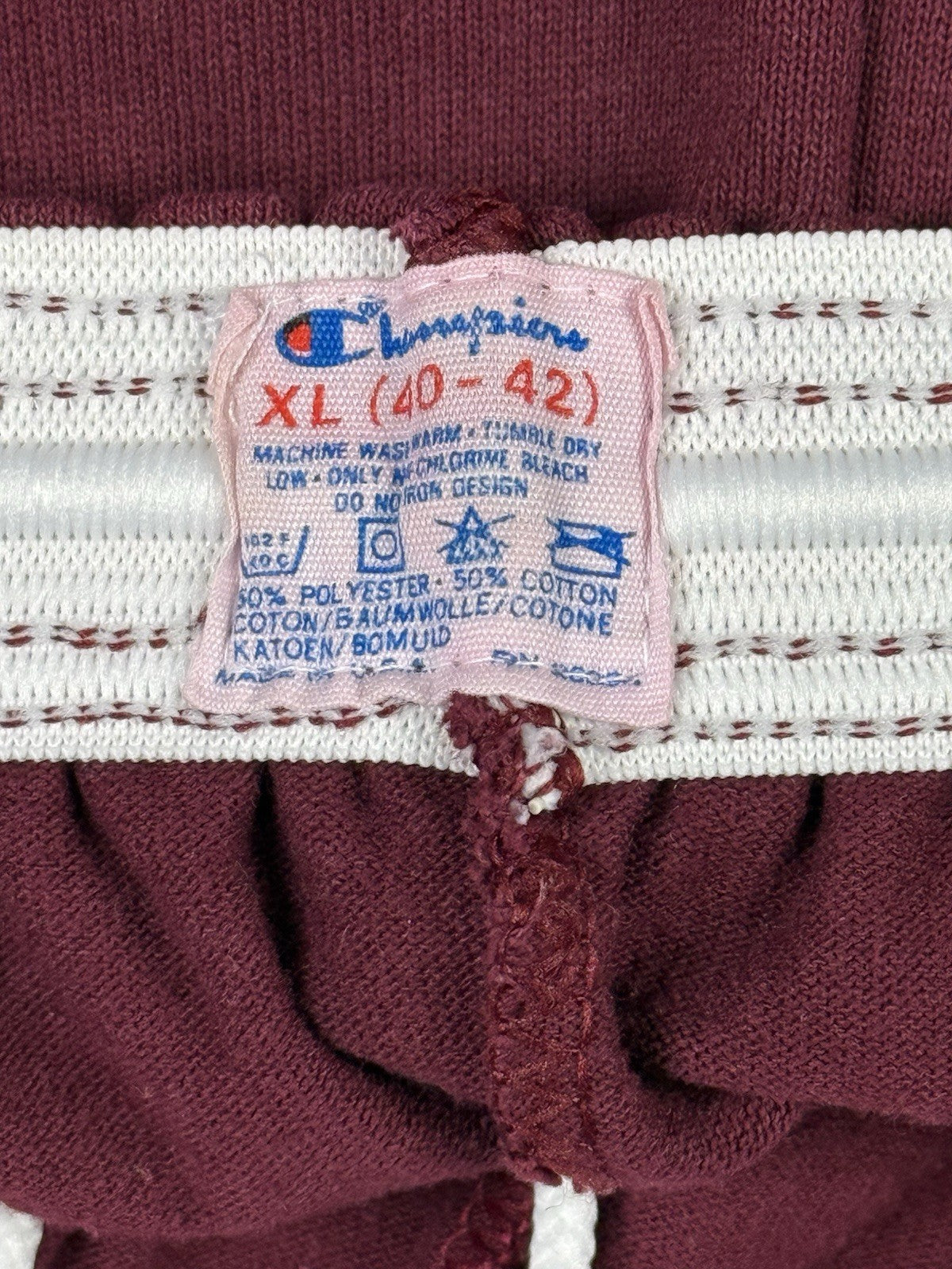 Champion Vintage Maroon Cotton Blend Sport Sweat Shorts XL (40-42)