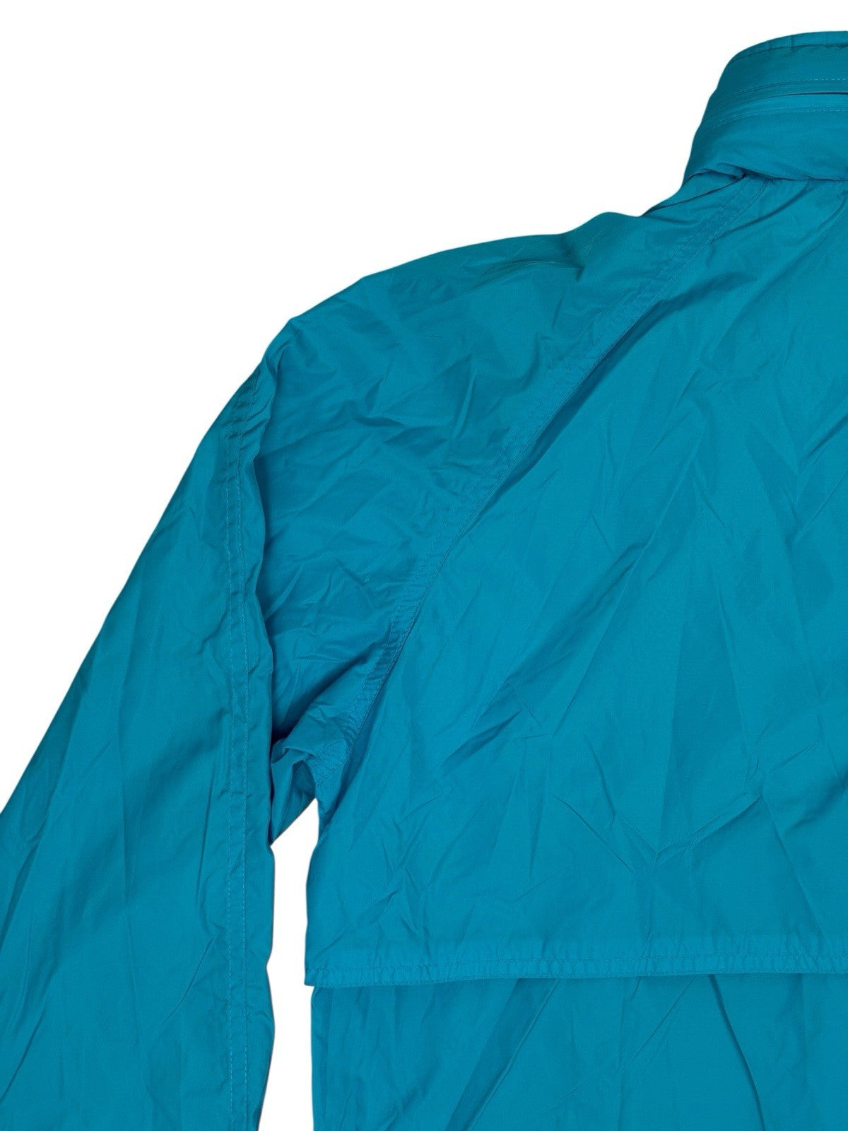 Woolrich Woman Retro Blue Zip Rain Jacket Medium