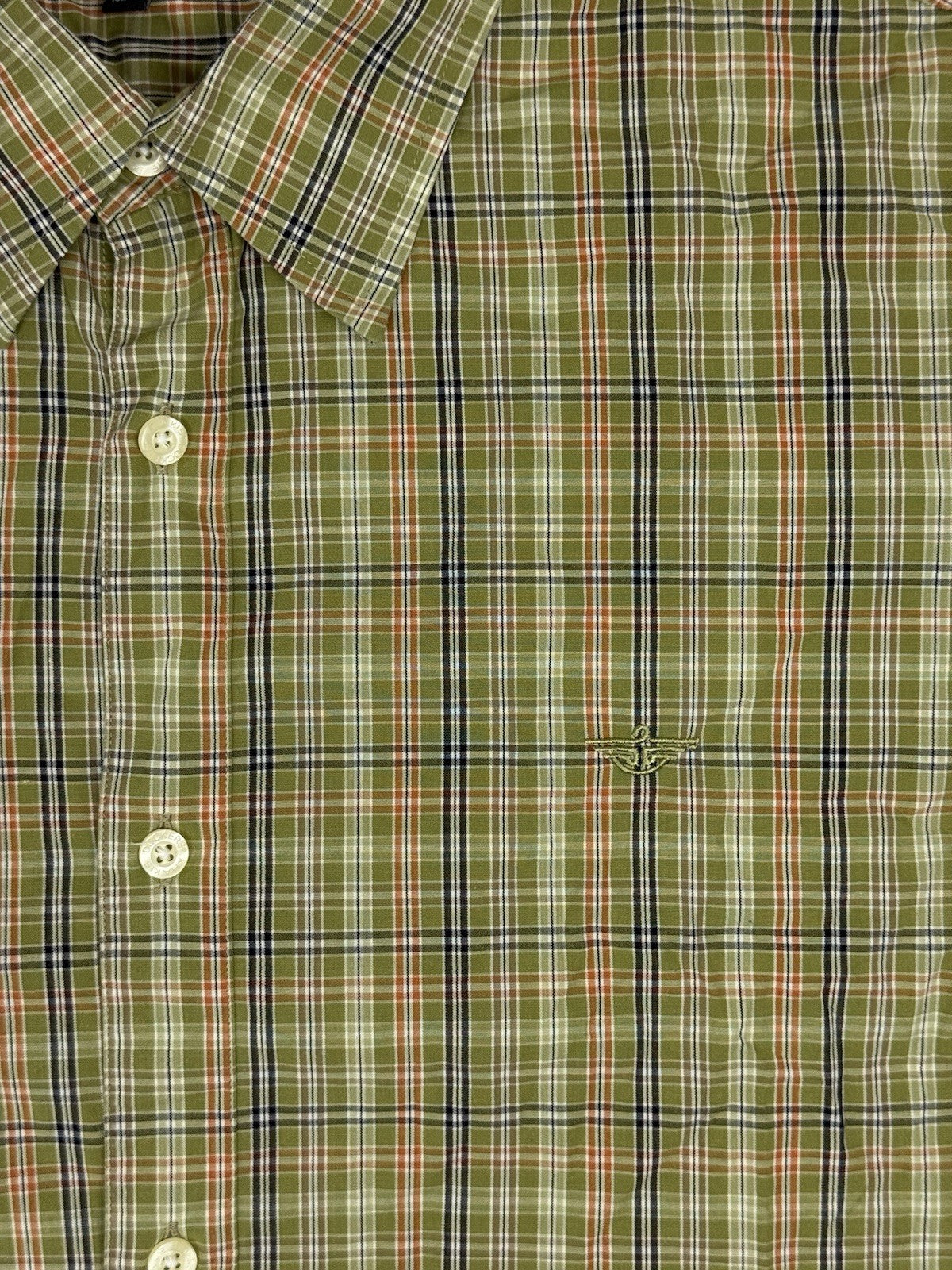 Dockers Green Plaid Collared Shirt XL