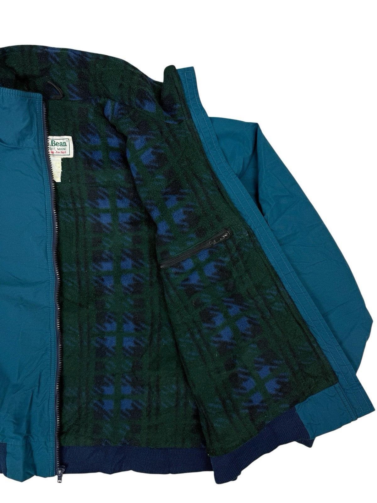 LL Bean Green Vintage Warm Up Zip Jacket Small
