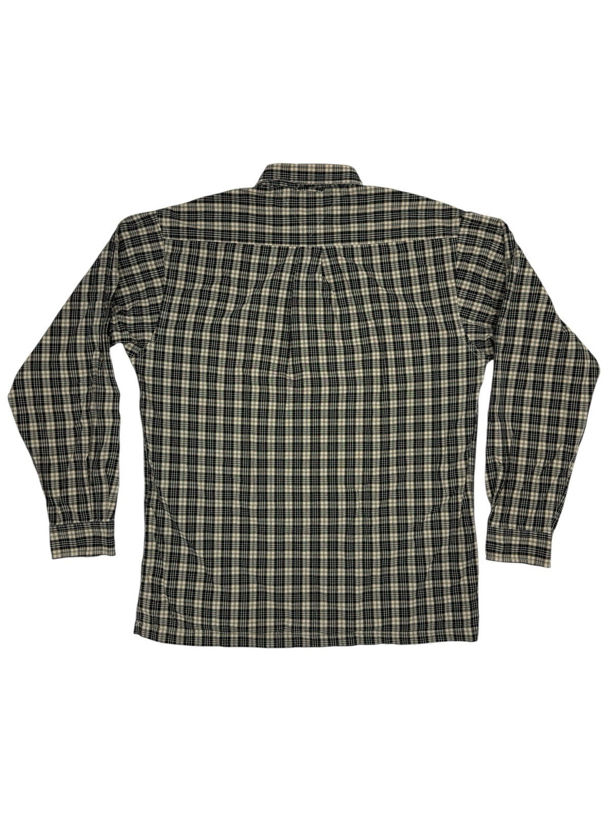 Tommy Hilfiger Retro Beige Plaid Cotton Shirt Medium