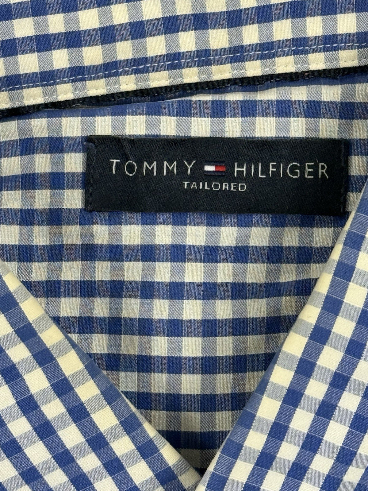 Tommy Hilfiger Blue Check Short Sleeve Shirt Large