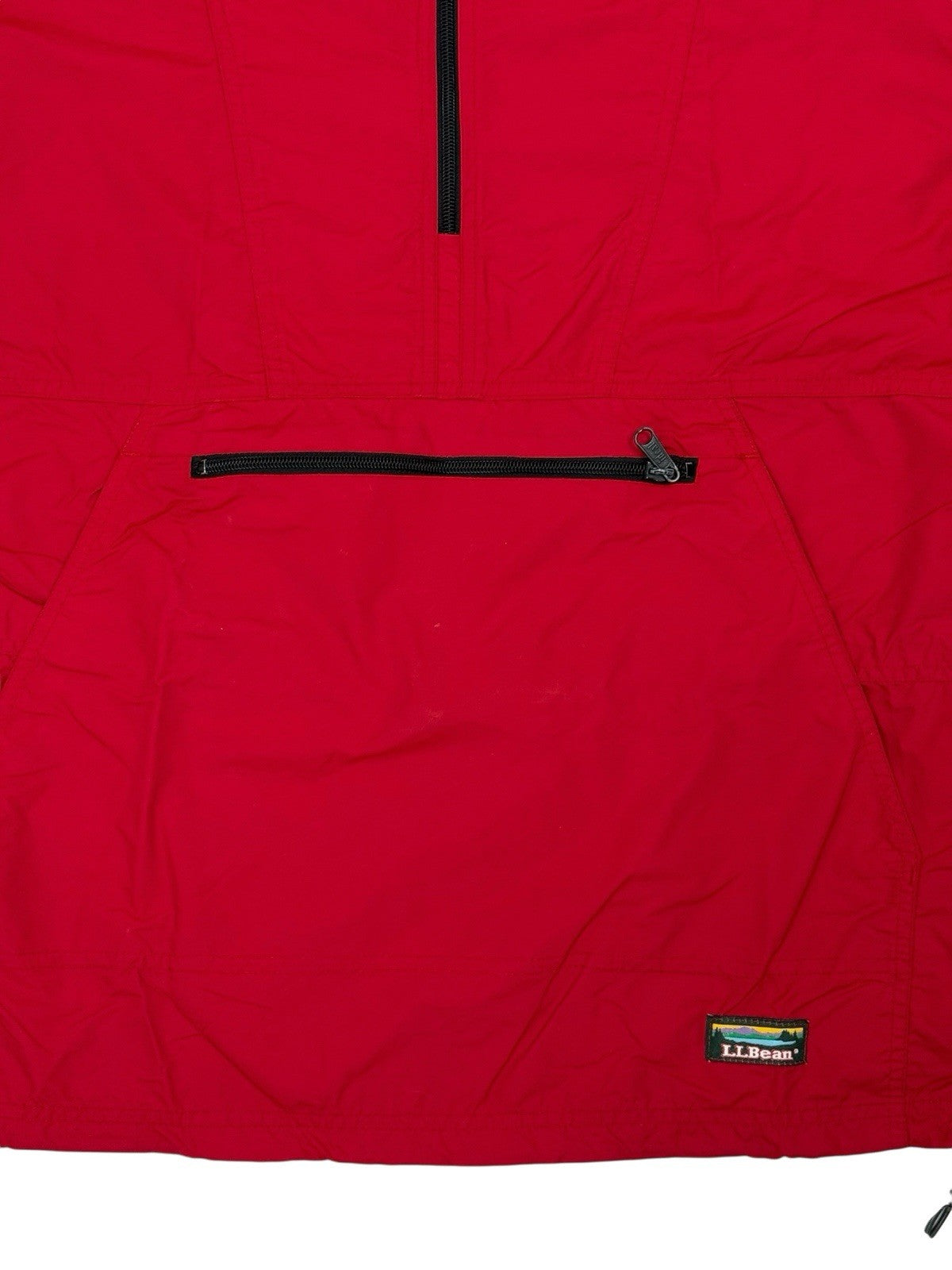 LL Bean Retro Red Pullover Anorak Poncho Large
