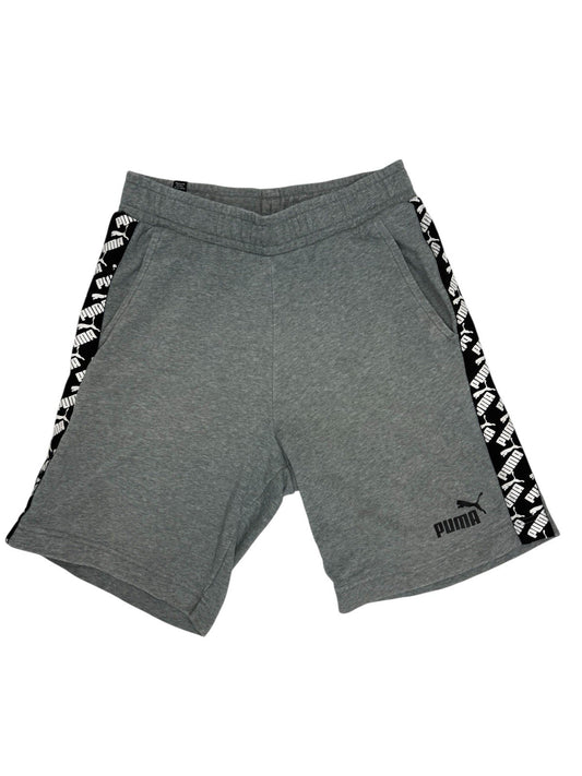 Puma Grey Tape Logo Cotton Blend Shorts Small