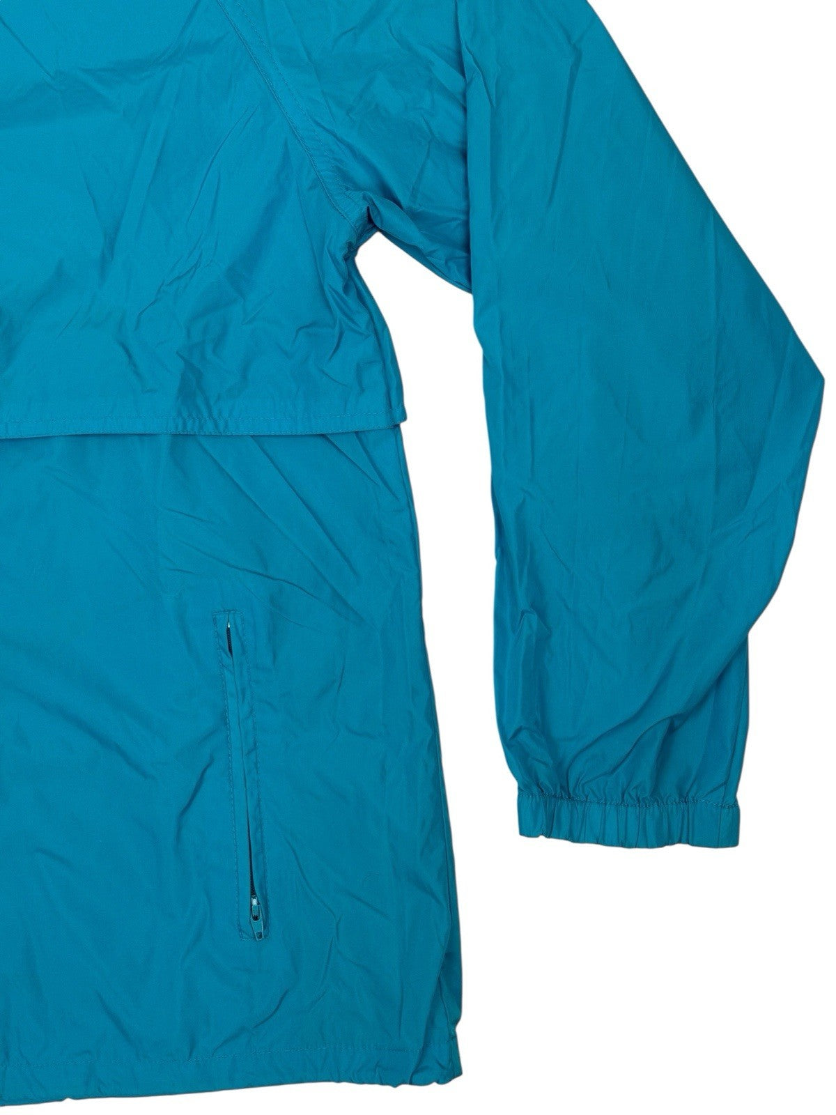 Woolrich Woman Retro Blue Zip Rain Jacket Medium