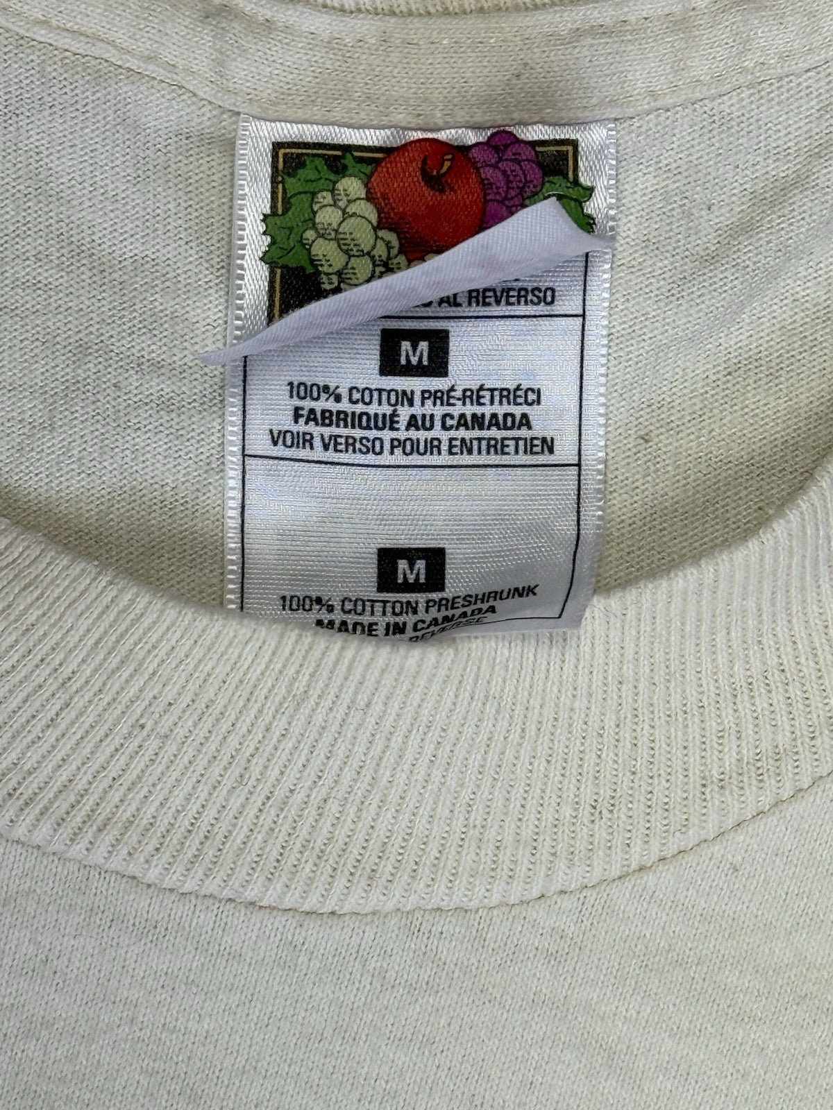 Fruit Of The Look Vintage Cream Heavy Cotton Nature Tours Top Medium